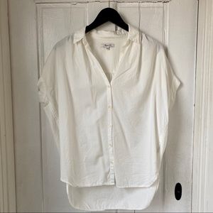 Madewell short sleeve button down white shirt